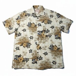 Caribbean Joe Tropical Hawaiian Shirt Rayon Button Up Vacation Resort Medium